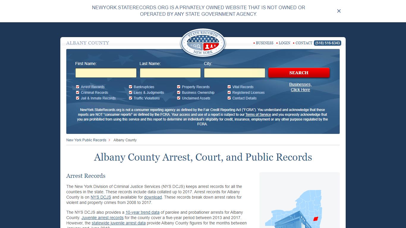 Albany County Arrest, Court, and Public Records