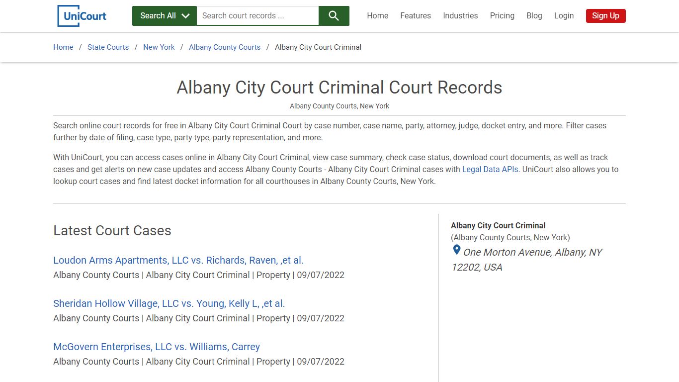 Albany City Court Criminal Court Records | Albany | UniCourt
