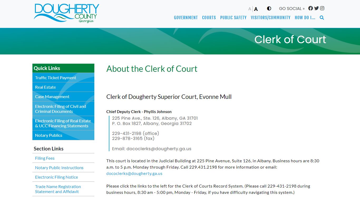 Clerk of Court - Dougherty County